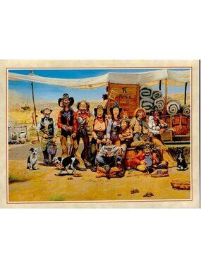 6-Pk VTG New Leanin Tree Birthday Cards EATIN' OUT Cowboy Western Boots Reynolds